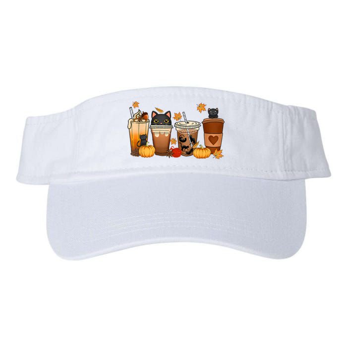 Cat Coffee Cat Mom Funny Halloween Valucap Bio-Washed Visor