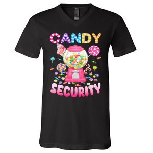 Candysecurity Candyland Costume Teens Adult V-Neck T-Shirt