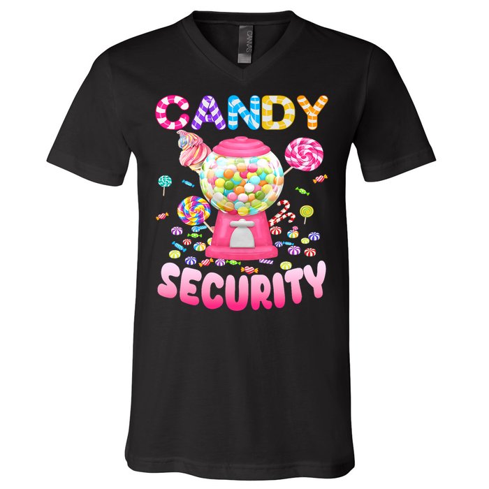 Candysecurity Candyland Costume Teens Adult V-Neck T-Shirt