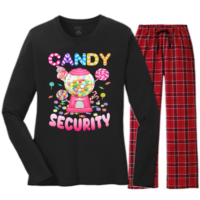 Candysecurity Candyland Costume Teens Adult Women's Long Sleeve Flannel Pajama Set 