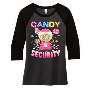 Candysecurity Candyland Costume Teens Adult Women's Tri-Blend 3/4-Sleeve Raglan Shirt