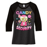 Candysecurity Candyland Costume Teens Adult Women's Tri-Blend 3/4-Sleeve Raglan Shirt