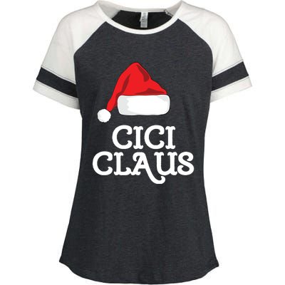 Cici Claus Christmas Hat Family Matching Group Pajama Pj Cute Gift Enza Ladies Jersey Colorblock Tee