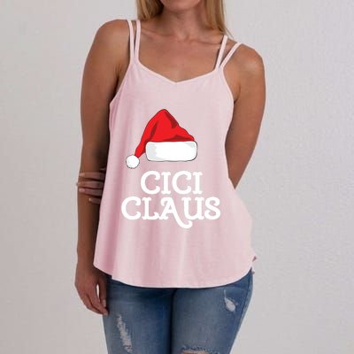 Cici Claus Christmas Hat Family Matching Group Pajama Pj Cute Gift Women's Strappy Tank