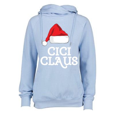 Cici Claus Christmas Hat Family Matching Group Pajama Pj Cute Gift Womens Funnel Neck Pullover Hood