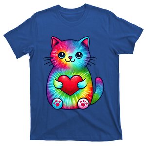 Colorful Cute Cat Hugging Love Heart Valentine Cat Lover Gift T-Shirt