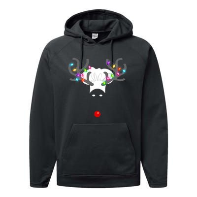 Culinary Cook Christmas Lights Merry Christmas Chef Performance Fleece Hoodie