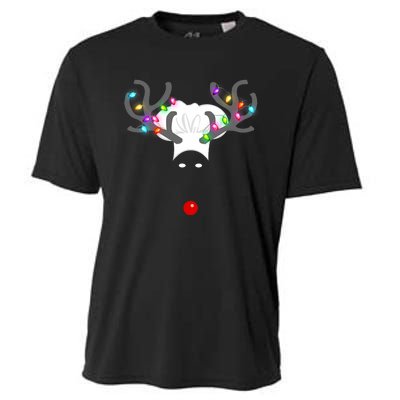 Culinary Cook Christmas Lights Merry Christmas Chef Cooling Performance Crew T-Shirt