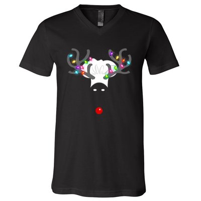 Culinary Cook Christmas Lights Merry Christmas Chef V-Neck T-Shirt