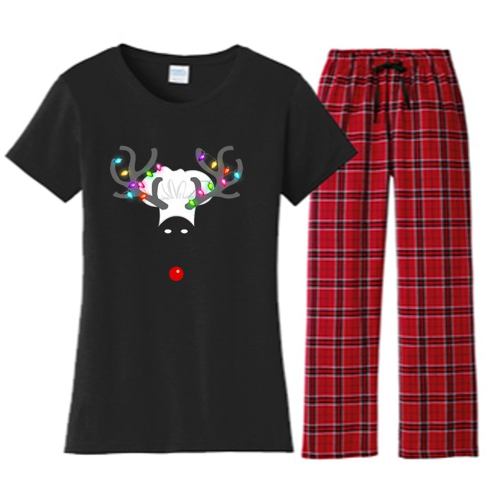 Culinary Cook Christmas Lights Merry Christmas Chef Women's Flannel Pajama Set