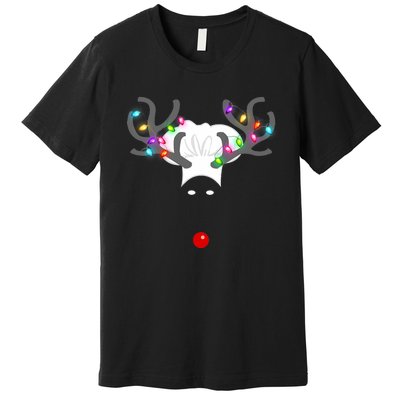 Culinary Cook Christmas Lights Merry Christmas Chef Premium T-Shirt