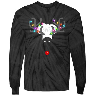 Culinary Cook Christmas Lights Merry Christmas Chef Tie-Dye Long Sleeve Shirt