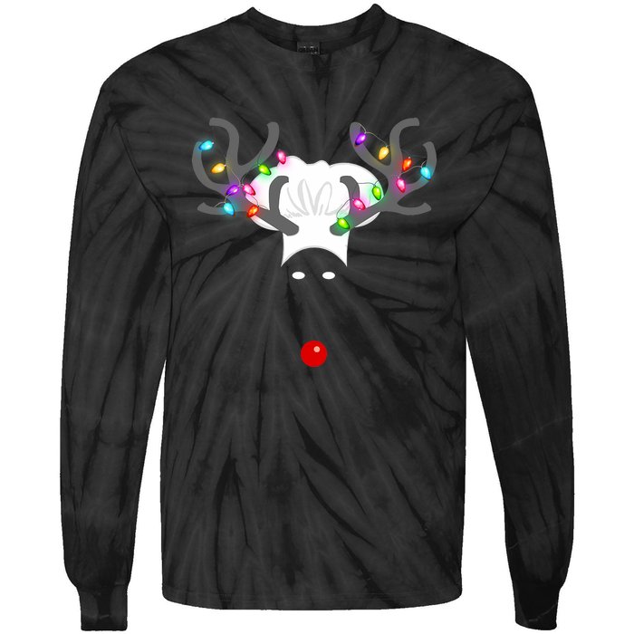 Culinary Cook Christmas Lights Merry Christmas Chef Tie-Dye Long Sleeve Shirt