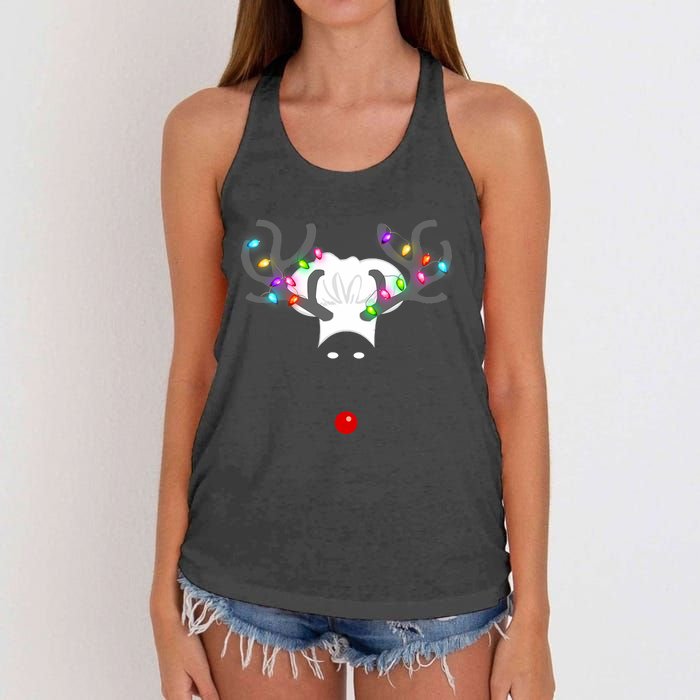 Culinary Cook Christmas Lights Merry Christmas Chef Women's Knotted Racerback Tank