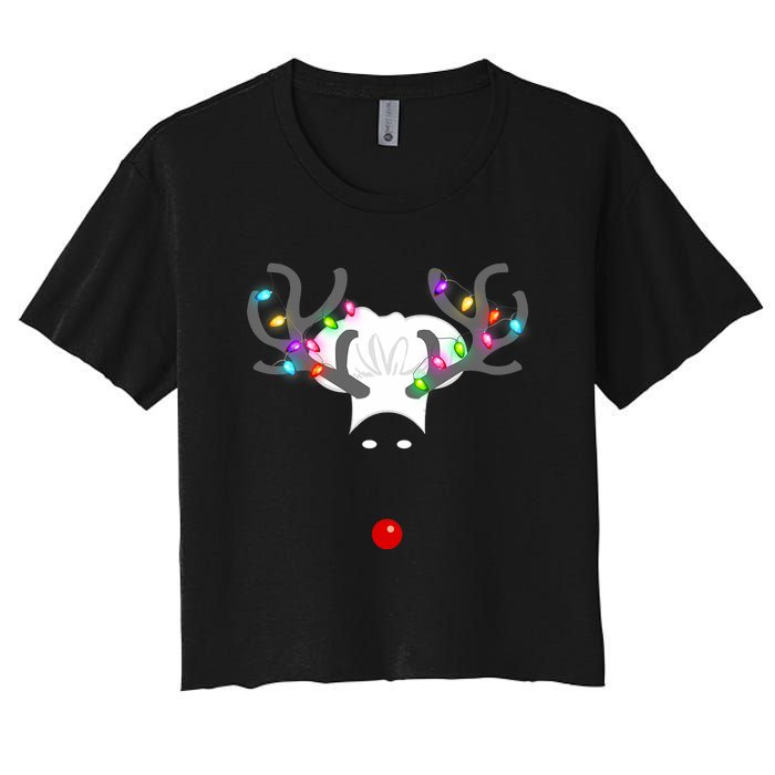 Culinary Cook Christmas Lights Merry Christmas Chef Women's Crop Top Tee