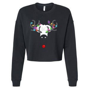 Culinary Cook Christmas Lights Merry Christmas Chef Cropped Pullover Crew