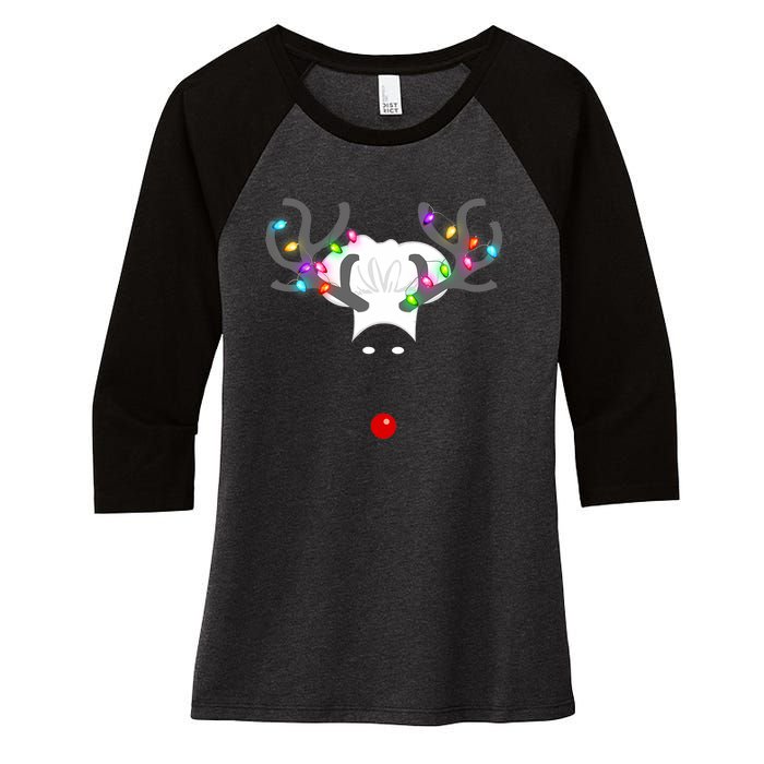 Culinary Cook Christmas Lights Merry Christmas Chef Women's Tri-Blend 3/4-Sleeve Raglan Shirt