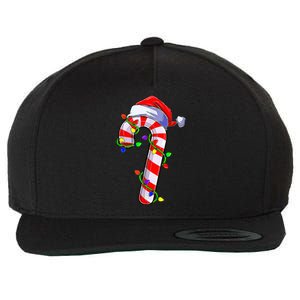 Christmas Candy Cane Santa Hat  Wool Snapback Cap