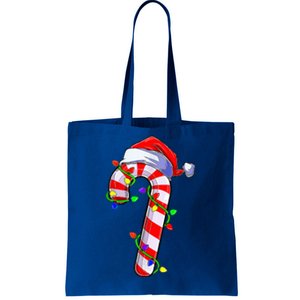 Christmas Candy Cane Santa Hat  Tote Bag