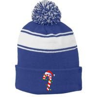 Christmas Candy Cane Santa Hat  Stripe Pom Pom Beanie