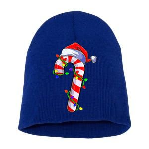 Christmas Candy Cane Santa Hat  Short Acrylic Beanie