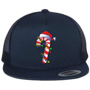 Christmas Candy Cane Santa Hat  Flat Bill Trucker Hat