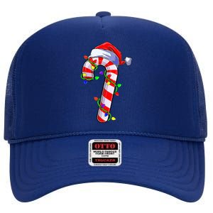 Christmas Candy Cane Santa Hat  High Crown Mesh Back Trucker Hat