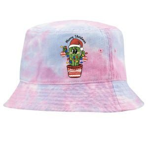 Christmas Cactus Cute Comfort Christmas Tie-Dyed Bucket Hat