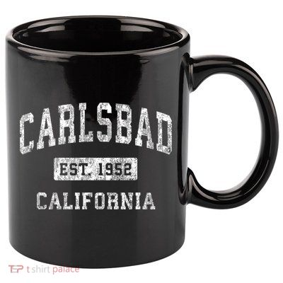 Carlsbad California Ca Vintage Established Sports 11oz C Handle Ceramic Mug