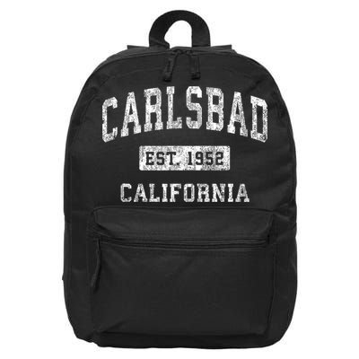 Carlsbad California Ca Vintage Established Sports 16 in Basic Backpack