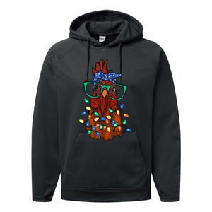 Christmas Chicken Cute Comfort Christmas Performance Fleece Hoodie