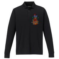 Christmas Chicken Cute Comfort Christmas Performance Long Sleeve Polo