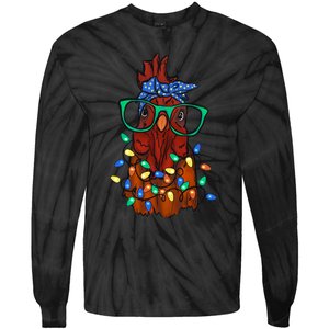 Christmas Chicken Cute Comfort Christmas Tie-Dye Long Sleeve Shirt