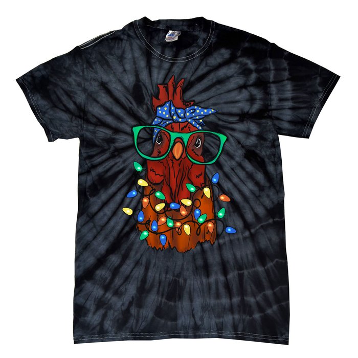 Christmas Chicken Cute Comfort Christmas Tie-Dye T-Shirt