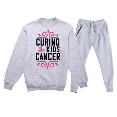 Curing Cancer Premium Crewneck Sweatsuit Set