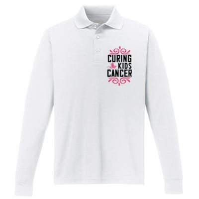 Curing Cancer Performance Long Sleeve Polo