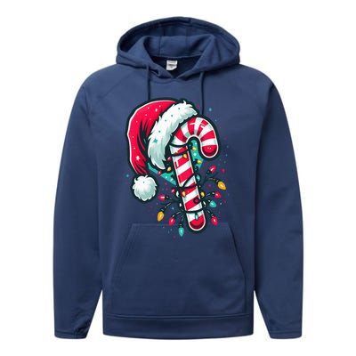 Candy Cane Crew Christmas Lights Family Matching Xmas Performance Fleece Hoodie