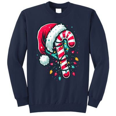 Candy Cane Crew Christmas Lights Family Matching Xmas Tall Sweatshirt