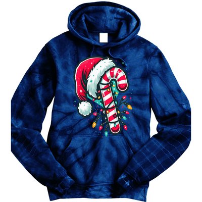 Candy Cane Crew Christmas Lights Family Matching Xmas Tie Dye Hoodie