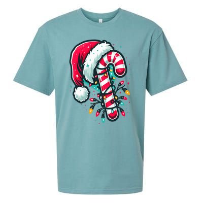 Candy Cane Crew Christmas Lights Family Matching Xmas Sueded Cloud Jersey T-Shirt