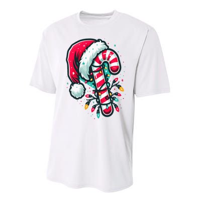 Candy Cane Crew Christmas Lights Family Matching Xmas Performance Sprint T-Shirt