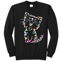 Cute Cat Christmas Lights Funny Xmas Sweatshirt