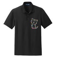 Cute Cat Christmas Lights Funny Xmas Dry Zone Grid Polo