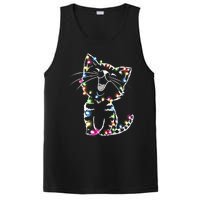 Cute Cat Christmas Lights Funny Xmas PosiCharge Competitor Tank