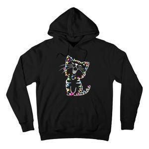 Cute Cat Christmas Lights Funny Xmas Tall Hoodie