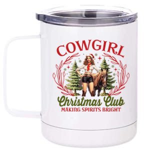 Cute Cow Christmas Club Coquette Western Country Pajamas Gift 12 oz Stainless Steel Tumbler Cup