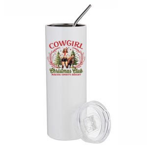 Cute Cow Christmas Club Coquette Western Country Pajamas Gift Stainless Steel Tumbler