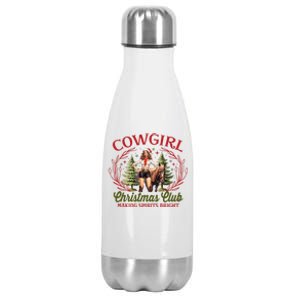 Cute Cow Christmas Club Coquette Western Country Pajamas Gift Stainless Steel Insulated Water Bottle