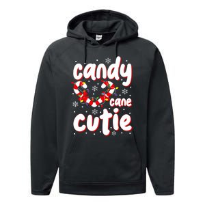 Cute Christmas Candy Cane Cutie Xmas Candy Cane Lover Performance Fleece Hoodie