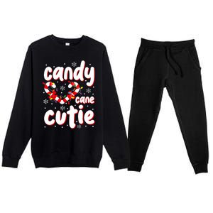 Cute Christmas Candy Cane Cutie Xmas Candy Cane Lover Premium Crewneck Sweatsuit Set